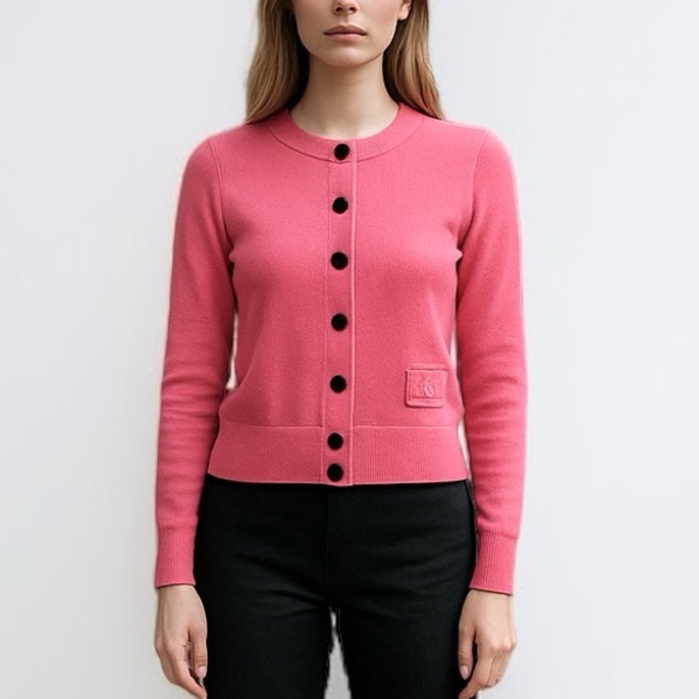 Alexander Wang logo-embossed cropped cardigan In Candy Pink | Size M